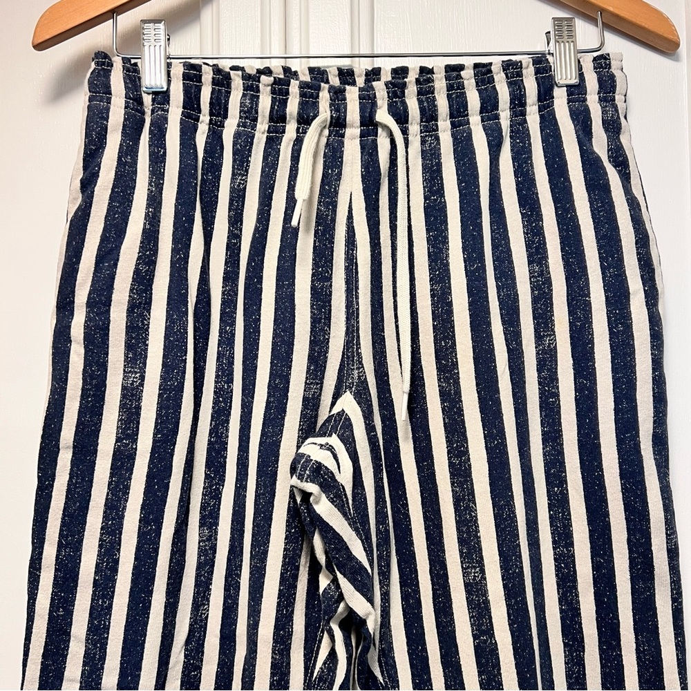 Polo Ralph Lauren Striped Jogger Pants Blue Cream Nautical Sz Small Beach Travel - Picture 3 of 8